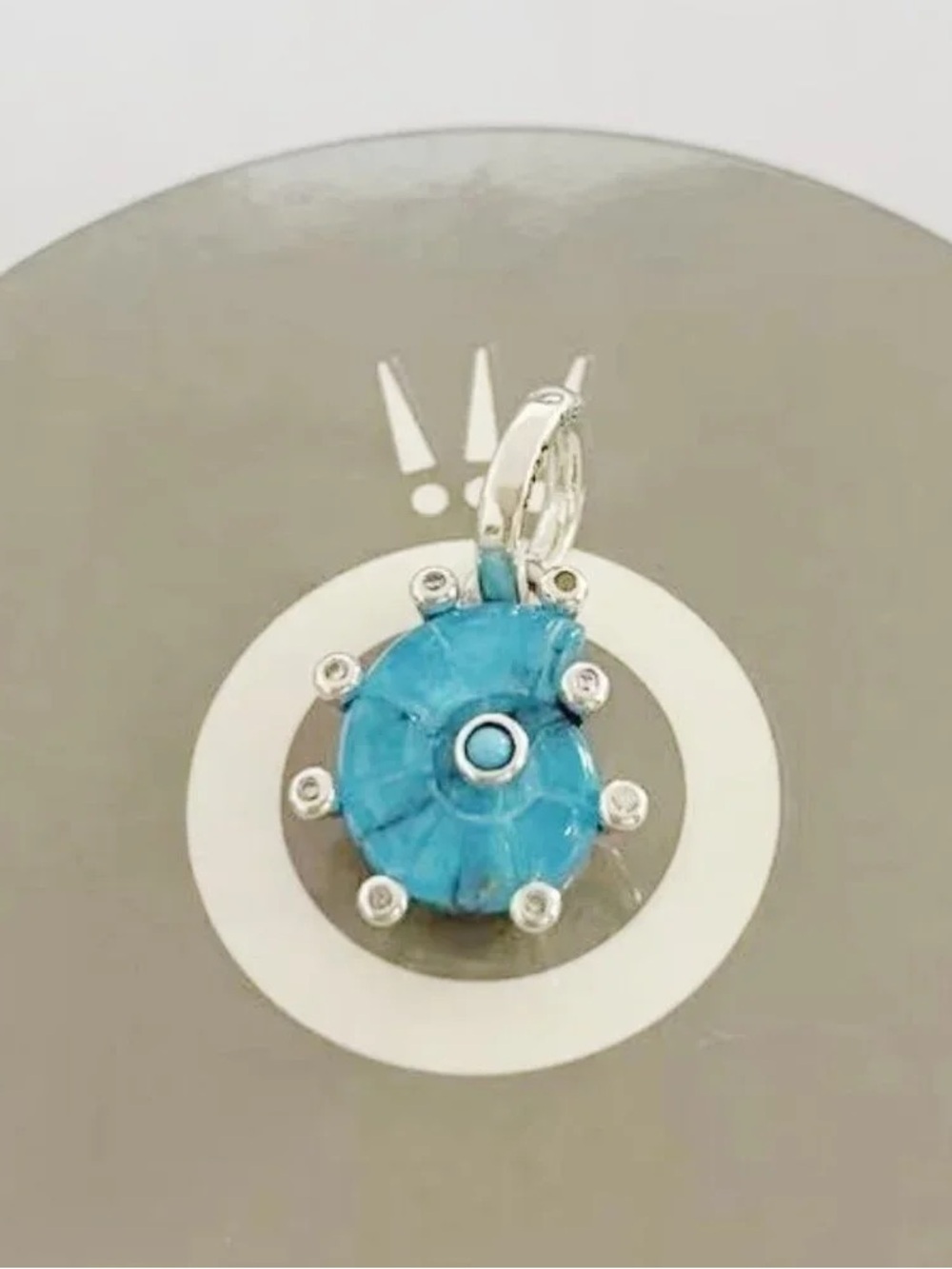 Pandora Bright Turquoise Round Charm Pendant